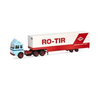 Herpa Miniatura del camión Roman Diesel 6x4 semirremolque Caja Jumbo RO-TIR (Rumanía), Escala 1/87, maqueta de colección, modelismo, Modelo alemán, Figura plástico