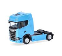 Herpa Miniatura del camión Scania CS 20 HD tractora 2 Ejes, Azul Claro, Escala 1/87, maqueta de colección, modelismo, Modelo alemán, Figura plástico