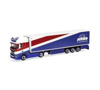 Herpa Miniatura del camión Scania CS 20 HD tráiler frigorífico Heide Logistik/Jumbo Fischer, Escala 1/87, maqueta de colección, modelismo, Modelo alemán, Figura plástico