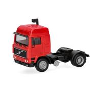 Herpa Miniatura del camión Volvo F10 Globetrotter tractora, 2 Ejes, Rojo, Escala 1:87, maqueta de colleción, modelismo, Modelo aleman, Figura plástico