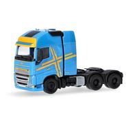 Herpa Miniatura del camión Volvo FH 16 GL XL 2020 Cabeza tractora con Torre de Carga Pesada 3 Ejes, Azul, Escala 1/87, maqueta de colleción, modelismo, Modelo aleman, Figura plástico