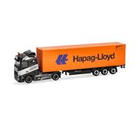 Herpa Miniatura del camión Volvo FH GL 2020 tractora con contenedor Patrick Heim/Hapag Lloyd, Escala 1/87, maqueta de colleción, modelismo, Modelo aleman, Figura plástico