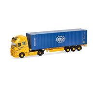 Herpa Miniatura del camión Volvo FH GL XL 2020 Container-Sattelzug Acargo Meyer & Meyer/Cosco, Escala 1/87, maqueta de colleción, modelismo, Modelo aleman, Figura plástico