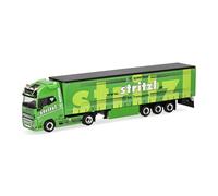 Herpa Miniatura del camión Volvo FH16 GL XL 2020 semirremolque Lona corredera Stritzl (Austria), Escala 1/87, maqueta de colección, modelismo, Modelo alemán, Figura plástico