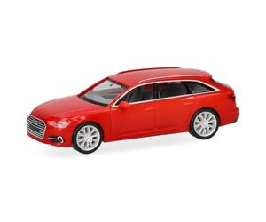 Herpa Miniatura del Coche Audi A6 Avant, Rojo, Escala 1:87, maqueta de colección, modelismo, Modelo alemán, Figura de plástico