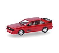 Herpa Miniatura del Coche Audi Ur-Quattro, Rojo Tornado, Escala 1/87, maqueta de colección, modelismo, Modelo alemán, Figura plástico