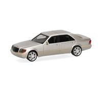 Herpa Miniatura del Coche Mercedes-Benz 600 Sel V12 con Llantas Brabus, Plata Ahumado metálico, Escala 1/87, maqueta de colleción, modelismo, Modelo aleman, Figura plástico