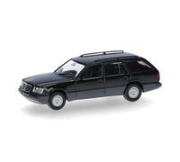 Herpa Miniatura del Coche Mercedes-Benz Clase E T-Modell (124) (Basic), Negro, Escala 1/87, maqueta de colleción, modelismo, Modelo aleman, Figura plástico