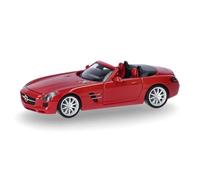 Herpa Miniatura del Coche Mercedes-Benz SLS AMG Roadster, ópalo de Fuego, Escala 1:87, maqueta de colección, modelismo, diseñado en Alemania, Figura de plástico