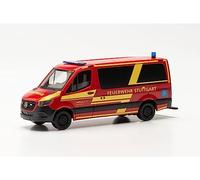 herpa Miniatura del Coche Mercedes-Benz Sprinter '18 Autobús Techo Plano Cuerpo de Bomberos de Stuttgart, Escala 1/87, maqueta de colleción, modelismo, Modelo aleman, Figura plástico