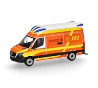 Herpa Miniatura del Coche Mercedes-Benz Sprinter 18 Delfis RTW, vehículo de emergencias «Servicios de Emergencia», Escala 1:87, maqueta de colección, modelismo, Modelo alemán, Figura de plástico