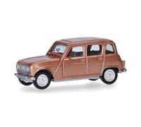 Herpa Miniatura del Coche Renault R4, Escala 1/87, maqueta de colleción, modelismo, Modelo aleman, Figura plástico, Color: Beige Metalizado