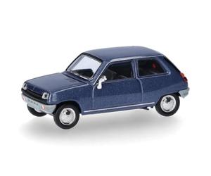 Herpa Miniatura del Coche Renault R5, Azul Metalizado, Escala 1:87, maqueta de colección, modelismo, diseñado en Alemania, Figura de plástico