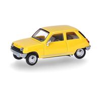 Herpa Miniatura del Coche Renault R5, Escala 1/87, maqueta de colleción, modelismo, Modelo aleman, Figura plástico, Color: Amarillo