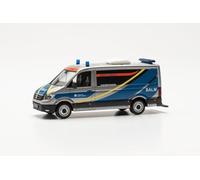 Herpa Miniatura del Coche VW Crafter Bus Techo Plano Oficina Federal de Logística y Movilidad, Escala 1/87, maqueta de colleción, modelismo, Modelo aleman, Figura plástico