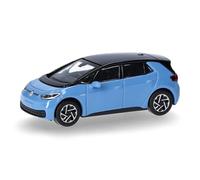 Herpa Miniatura del Coche VW ID.3, Solid Ocean Blue, Escala 1/87, maqueta de colleción, modelismo, Modelo aleman, Figura plástico
