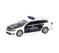 Herpa Miniatura del Coche VW Passat Variant GTE Police Paris (Francia/París), Escala 1:87, maqueta de colleción, modelismo, Modelo aleman, Figura plástico