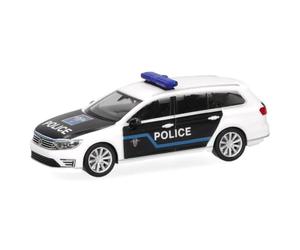 Herpa Miniatura del Coche VW Passat Variant GTE Police Paris (Francia/París), Escala 1:87, maqueta de colleción, modelismo, Modelo aleman, Figura plástico