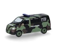 Herpa Miniatura del Coche VW T 6.1 Bus Policía Militar, Camuflaje Flecktarn, Escala 1/87, Military, maqueta de colleción, modelismo, Modelo aleman, Figura plástico