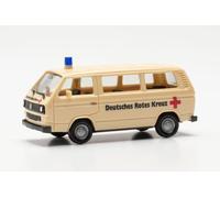 Herpa Miniatura del Coche VW T3 Bully Deutsches Rotes Kreuz (Herpa Basic), Escala 1/87, maqueta de colleción, modelismo, Modelo aleman, Figura plástico