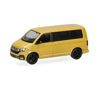 Herpa Miniatura del Coche VW T6.1 Caravelle, Grape Yellow, Escala 1/87, maqueta de colleción, modelismo, Modelo aleman, Figura plástico