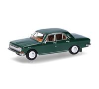 Herpa Miniatura del Coche Wolga (GAZ) M24, Verde Oscuro, Escala 1:87, maqueta de colección, modelismo, diseñado en Alemania, Figura de plástico