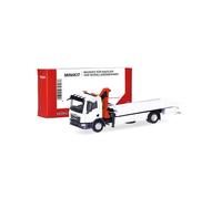 herpa Kit de Modelismo Man TGM Camión de Plataforma de Remolque con Grúa (1 Unidad), Miniatura a Escala 1:87, Pieza de colección, Kit para modelismo, Plástico