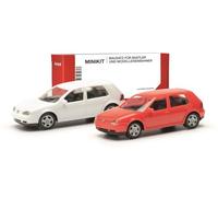 Herpa MiniKit de construcción de maquetas para Volkswagen Golf IV de 4 Puertas (2 Unidades), Miniatura a Escala 1:87, para coleccionista, Kit para modelismo, plástico