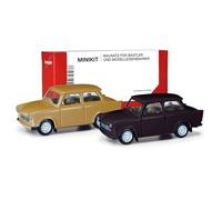herpa Model Kit MiniKit Trabant 601 Limousine, Miniatura a Escala 1:87, artículo de colección, Kit para modelismo, plástico, Color: Ocre Aterciopelado/Negro Rallye