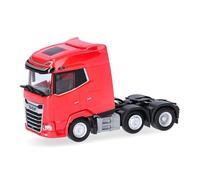 herpa Modelo camión DAF XG Tractor 3 Ejes, Rojo tráfico, Miniatura a Escala 1:87, artículo de colección, Made in Germany, plástico