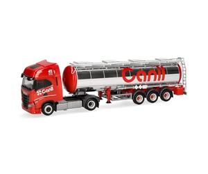 herpa Modelo camión Iveco S-Way Cisterna química Canil, Miniatura a Escala 1:87, artículo de colección, Made in Germany, plástico