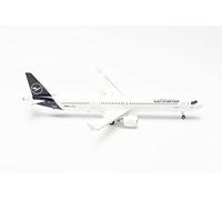 Herpa Modelo de avión Airbus A321neo Lufthansa D-AIEG Naumburg A6-EOT Escala 1:200 - Modelo de avión, modelismo, Pieza de coleccionista, avión con Soporte de Metal