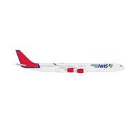 Herpa Modelo de avión Maleth Aero Airbus A340-600 Protect Our NHS, Fiel a su Escala Original de 1:500 - Modelo de avión, Pieza de colección, decoración, sin peana, Miniatura de Metal