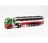Herpa Modelo de camión Mercedes-Benz Actros Streamspace Cisterna Jumbo Cromado semirremolque Tractor Hubert Kläsener, Escala 1:87, modelismo, Made in Germany, Modelo de camión de plástico
