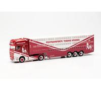 Herpa Modelo de camión Tractor Remolque para Ganado DAF XF SSC Thomas Werner, Escala 1:87, Modelo de camión, modelismo, Pieza de coleccionista, Made in Germany, Modelo de camión de plástico