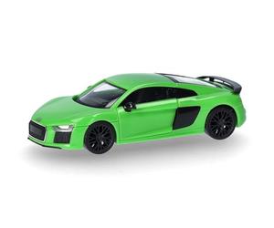 herpa Modelo de Coche Audi R8 V10 Plus, Verde Micrommata, Miniatura a Escala 1:87, Pieza de colección, Fabricado en Alemania, Modelo de plástico