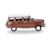 herpa Modelo de Coche Citroen AMI 6 Break, Miniatura a Escala 1:87, Artículo de colección, Modelo de plástico, Color: marrón/Techo Blanco