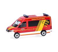 herpa Modelo de Coche Man TGE Bus Techo Alto Bomberos Goslar/Comando de operación (Niedersachsen/Goslar), Miniatura a Escala 1:87, Artículo de colección, Modelo de plástico