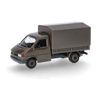 herpa Modelo de Coche Volkswagen (VW) T4 Plataforma Centro logístico del ejército Wels (Austria/Wels), Miniatura a Escala 1:87, Artículo de colección, Modelo de plástico