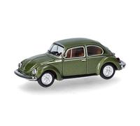 herpa Modelo de Coche VW Escarabajo 1303, Verde Musgo metálico, Miniatura a Escala 1:87, Pieza de colección, Fabricado en Alemania, Modelo de plástico