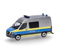 herpa Modelo Mercedes-Benz Sprinter 18 minibús Techo Alto Polizei Schleswig-Holstein, Miniatura a Escala 1:87, artículo de colección, Made in Germany, Modelo de plástico