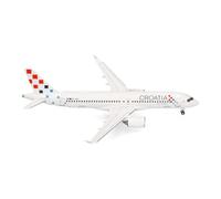 Herpa Modelo reducido avión Croatia Airlines Airbus A220-300, Miniatura a Escala 1:200, Pieza de colección, Modelo de avión sin Base, Metal