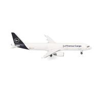 Herpa Modelo reducido avión Lufthansa Cargo Airbus A321P2F, Miniatura a Escala 1:500, Pieza de colección, Modelo de avión sin Base, Metal