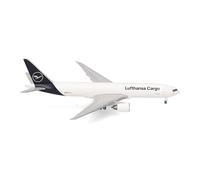 Herpa Modelo reducido avión Lufthansa Cargo Boeing 777F, Miniatura a Escala 1:500, Pieza de colección, Modelo de avión sin Base, Metal