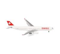 Herpa Modelo reducido avión Swiss International Air Lines Airbus A330-300, Miniatura a Escala 1:500, Pieza de colección, Modelo de avión sin Base, Metal
