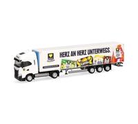 Herpa Modelo reducido camión Iveco S-Way tráiler frigorífico Edeka, Miniatura a Escala 1:87, Pieza de colección, Made in Germany, plástico