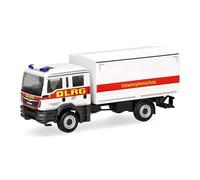 Herpa Modelo reducido camión Man TGM MzKW DLRG/Protección Civil, Miniatura a Escala 1:87, Pieza de colección, Made in Germany, plástico