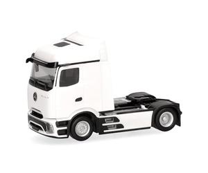Herpa Modelo reducido camión Mercedes-Benz Actros Procabin StreamSpace tractora 2 Ejes, Blanco, Miniatura a Escala 1:87, Pieza de colección, Made in Germany, plástico