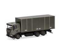 Herpa Modelo reducido camión Scania XT17 camión furgón 3 Ejes Ejército Sueco, Miniatura a Escala 1:87, Pieza de colección, Made in Germany, plástico