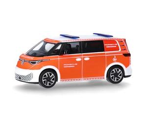 Herpa Modelo reducido Coche VW ID. Buzz Werkfeuerwehr Porsche, Miniatura a Escala 1:87, Pieza de colección, Made in Germany, Modelo de plástico